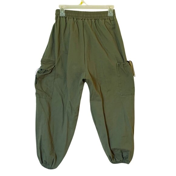 Cargo Pants Baggy oversized Y2K Style Elastic Band Waist Wide Leg Size 2 - Picture 2 of 9